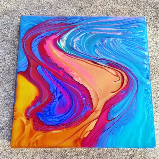 Acrylic pour flow art abstract paint pouring painting