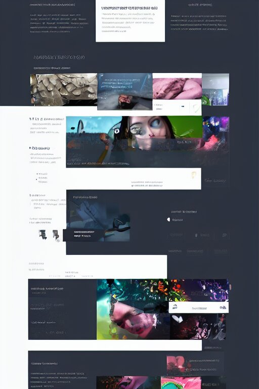 website layout for digital artist, clean modern colorful ui 