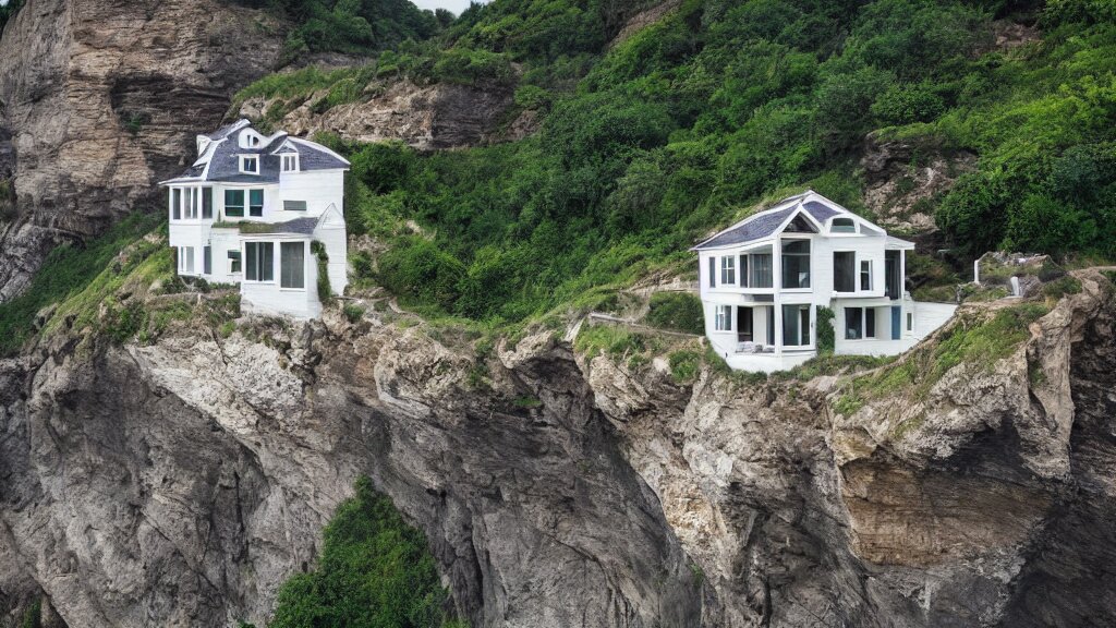 house built on the side of a cliff, award winning photo