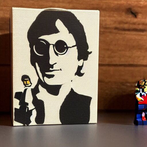 a lego John Lennon with box