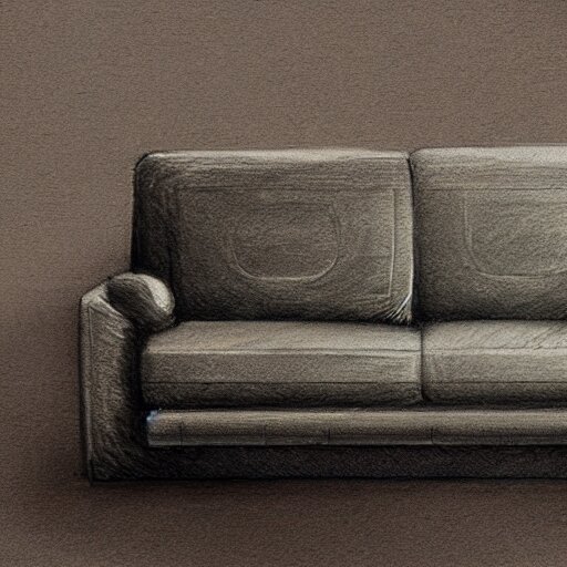 detailed sketch, a prototype concept design of a sofa, commercial tv add, blade runner style,