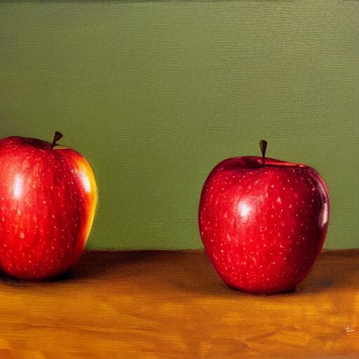 two apples playing chess, realistic oil paint 