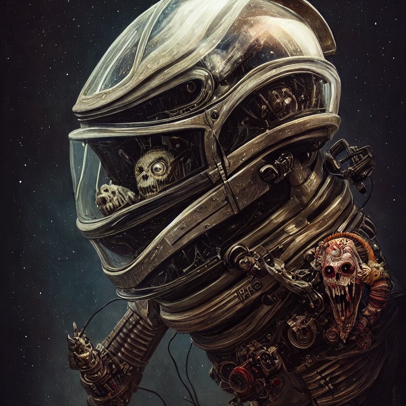 epic professional digital art of tormented astronaut in helmet, painted, intricate, detailed, terror, leesha hannigan, wayne haag, reyna rochin, ignacio fernandez rios, mark ryden, iris van herpen, best on artstation, best on cgsociety, epic, stunning, gorgeous, much wow, cinematic, masterpiece 