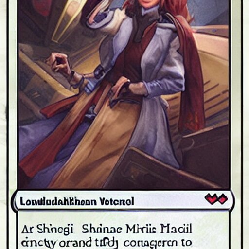 a shinkansen on a magic the gathering playing card, magali villeneuve 