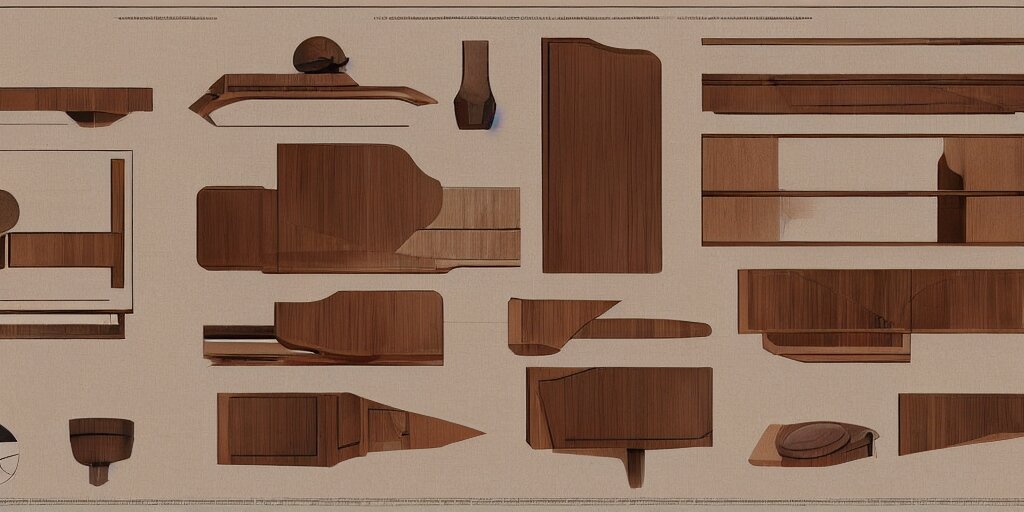 furniture design art deco, furniture design sheet, Moebius, Greg Rutkowski, Zabrocki, Karlkka, Jayison Devadas, Phuoc Quan, trending on Artstation, 8K, ultra wide angle, zenith view, pincushion lens effect