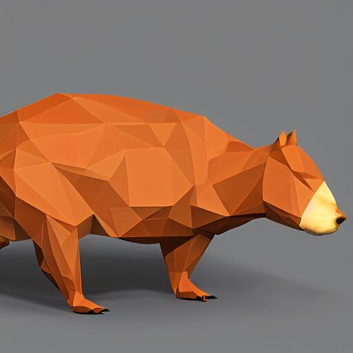 a low poly model of a capybara 