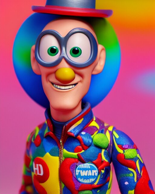 Howard Moon as a Pixar figurine, vibrant, hyperrealistic, Maximalism, mystical, ornate, Intricate