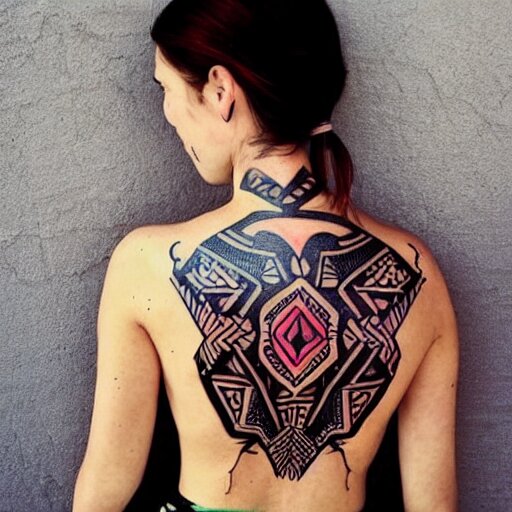 girl with a tribal tatoo 