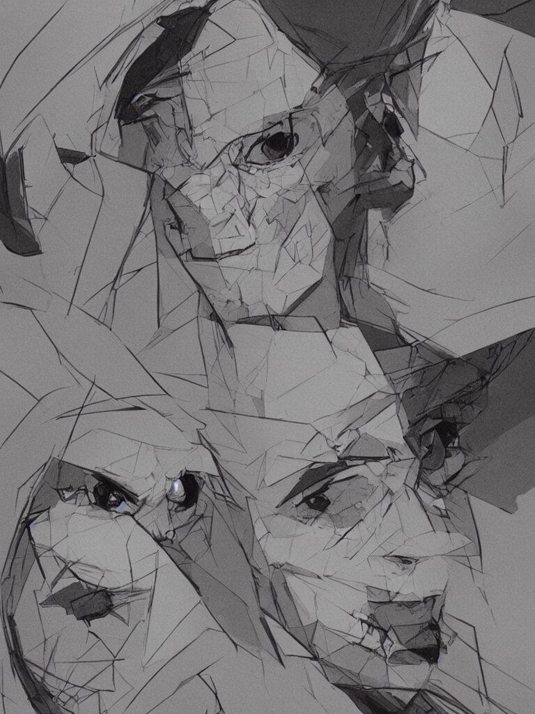 broken faces by disney concept artists, blunt borders, rule of thirds 