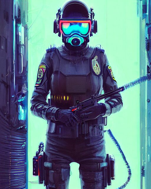 detailed neon female swat officer flying a jet, cyberpunk futuristic, neon, reflective puffy coat, decorated with traditional japanese by ismail inceoglu dragan bibin hans thoma greg rutkowski alexandros pyromallis nekro rene margitte, wide angle, illustrated, perfect face, fine details, realistic shaded, fine - face, pretty face 