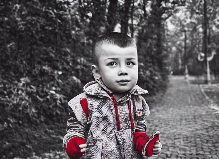 professional fine details photo portrait of kid from kazan, tatarstan kid in the postsoviet suburbia, iphone detailed photo, instagram 