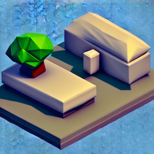 isometric 3 d canon, low poly, soft render, handpaint texture, blender, 3 dcoat 