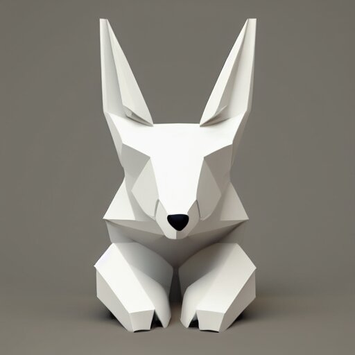 cute 3 d low - polygon render of a forest animal, smooth white background, soft focus, centered 