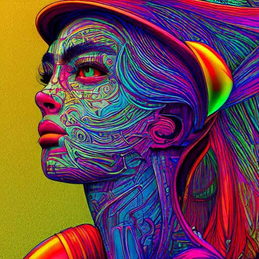 the head of a beautiful rainbow woman, an ultrafine detailed illustration by james jean, final fantasy, intricate linework, bright colors, behance contest winner, vanitas, angular, altermodern, unreal engine 5 highly rendered, global illumination, radiant light, detailed and intricate environment 