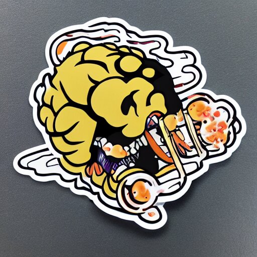 die cut sticker, gomu gomu no gatling, splatter paint 