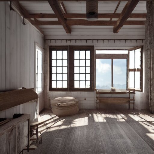 1 9 2 0 farmhouse interior design style, hyper realistic, octane render, 