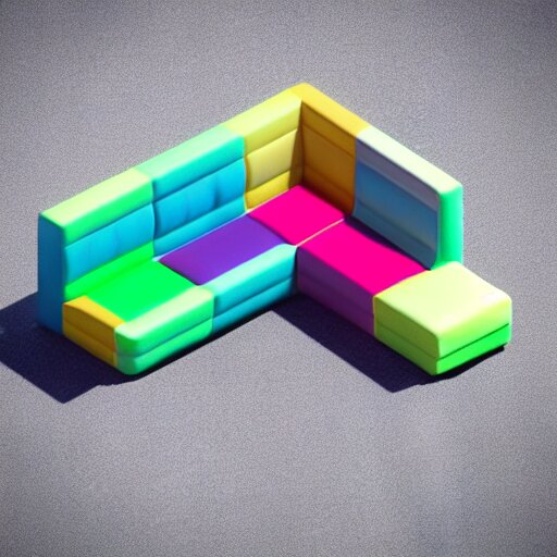 ( 2 0 0 4 - 2 0 0 7 ) isometric candy sofa, sculpted, 3 d render, in the style of yoworld, vmk myvmk, haunted mansion, artstation, white background, zoomed out view by miha rinne 