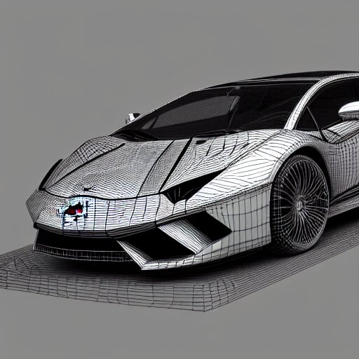 wireframe 3d model, Lamborghini