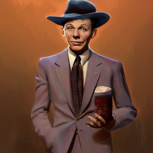 perfect composition, subdued color palette, award-winning concept art, detailed digital painting, airbrushed, low contrast: costume design for young Frank Sinatra as a poor 1950s bartender. Volumetric cinematic lighting, great attention to perfect anatomy, special attention to posing, great attention to realistic facial expression, faithful cinematic color scheme, perfectly coherent. In the style of: Greg Rutkowski, Francis Bacon, Syd Mead, Norman Rockwell, Beksinski, Edward Hopper, James Gilleard, Ilya Kuyshinov, WLOP, Stanley Artgerm, Takato Yamamoto, and James Jean.