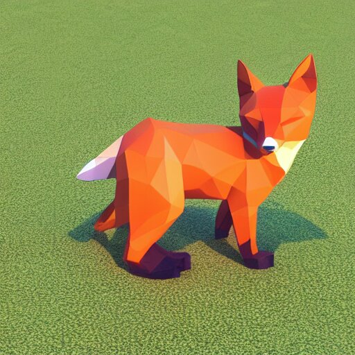 low polygon fox 3d