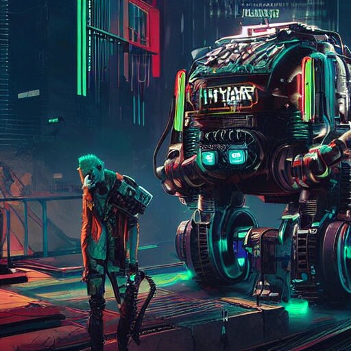 robot hyena, cyberpunk 2 0 7 7 concept art, highly detailed 