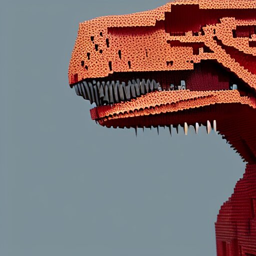 photo of a T-Rex made of Lego, cinematic drama scene, scary 8k