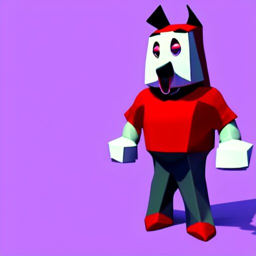 poorly rendered low poly 3d model of a popular cartoon character