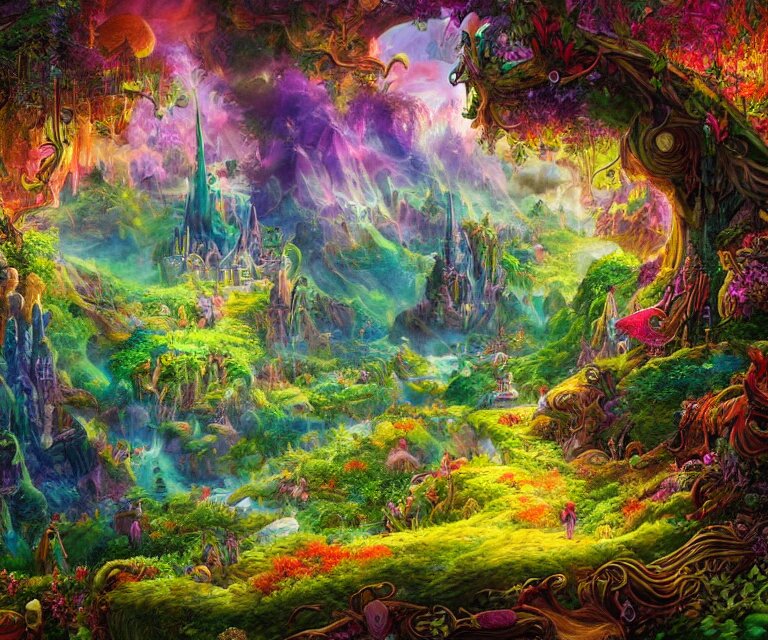 KREA - a mystical wonderland, high fantasy, magical elements