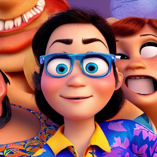 A Portrait Shots of an unreleased Pixar movie wearing Batik Indonesia, 8K