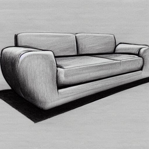 drawing of concept sofa by Japanese engineers,  blade runner style, 3d,  photorealism