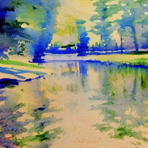 impressionist painting but in watercolor 