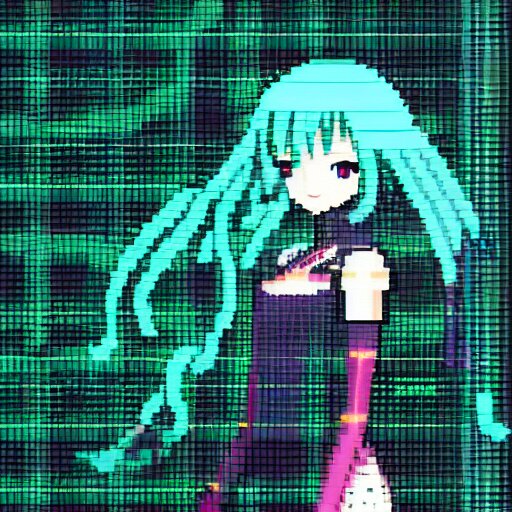 minecraft pixel art hatsune miku