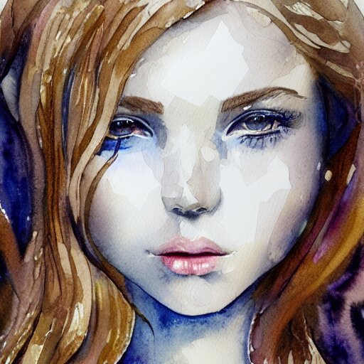 watercolor art on paper, libra girl portrait, highly detailed, artstation, masterpiece, award - winning 