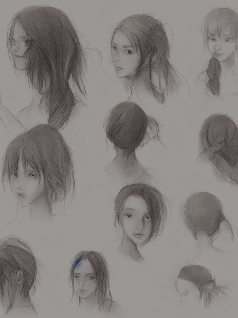 sketches of girl by concept artists, blunt borders, rule of thirds, whimsical, light and shadow, backlighting! 