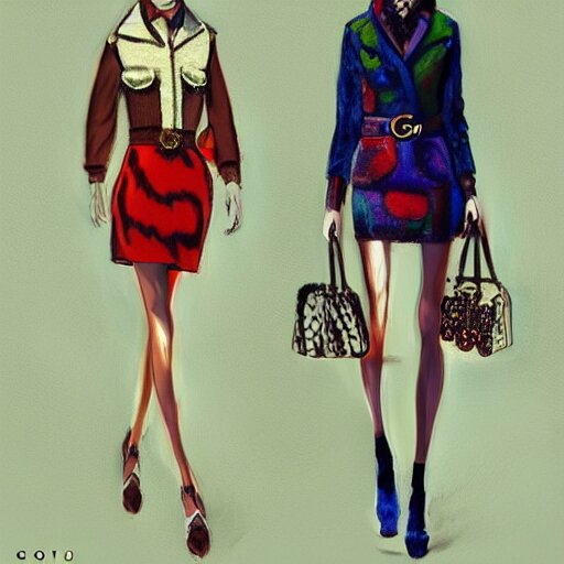 1970 covid fashion, gucci catwalk, oil painting, digital art, ultradetailed, artstation