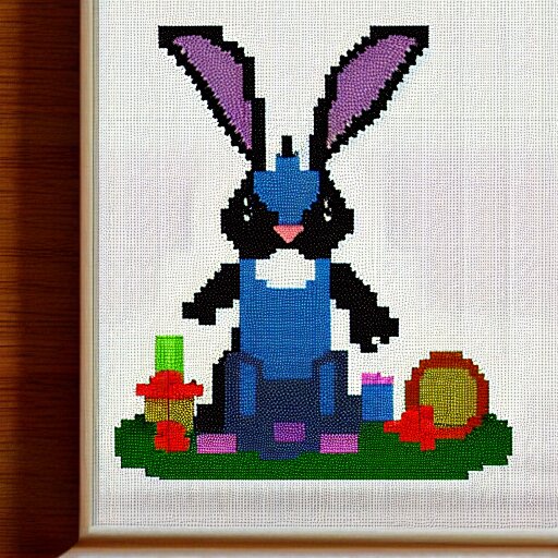 pixel art of a rabbit 