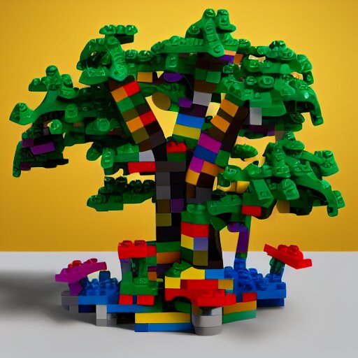 tree made out of lego toy, 3 d render 