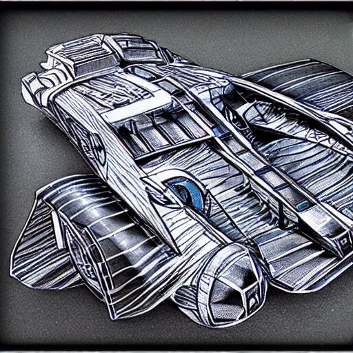 futuristic vehicle concept, etch a sketch art 