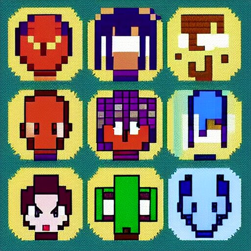 “ pixel art designs of new undertale characters. ” 