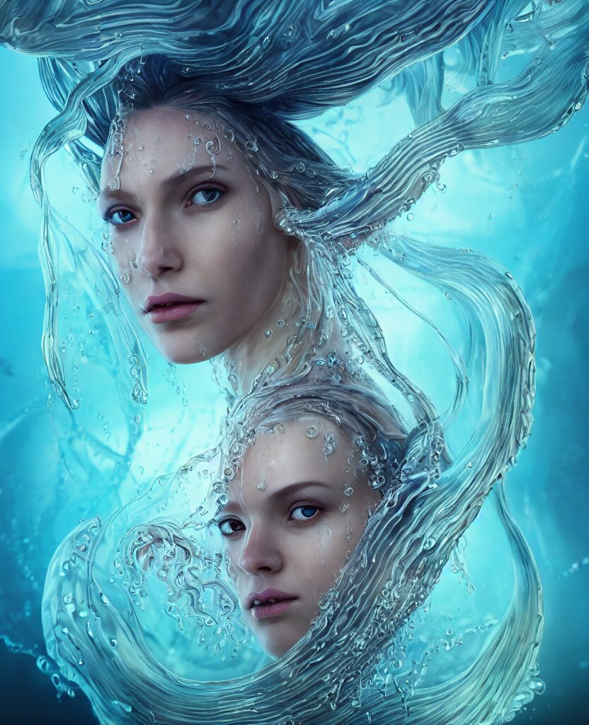 close-up portrait of the face of a beautiful princess in a twisted glass mask floating on the edge of the water, epic angle and pose, symmetrical artwork, 3d with depth of field, blurred background, cybernetic jellyfish female face skull phoenix bird, translucent, nautilus, energy flows of water and fire. a highly detailed epic cinematic concept art CG render. made in Maya, Blender and Photoshop, octane render, excellent composition, cinematic dystopian brutalist atmosphere, dynamic dramatic cinematic lighting, aesthetic, very inspirational, arthouse. y Greg Rutkowski, Ilya Kuvshinov, WLOP, Stanley Artgerm Lau, Ruan Jia and Fenghua Zhong