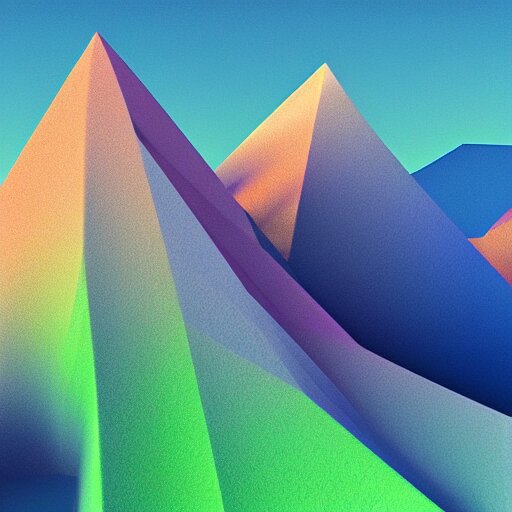 abstract computer generated image of a mountain range, a low poly render by Gabriel Dawe, trending on polycount, generative art, low poly, rendered in cinema4d, terragen
