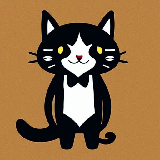 sticker of cute tuxedo cat 