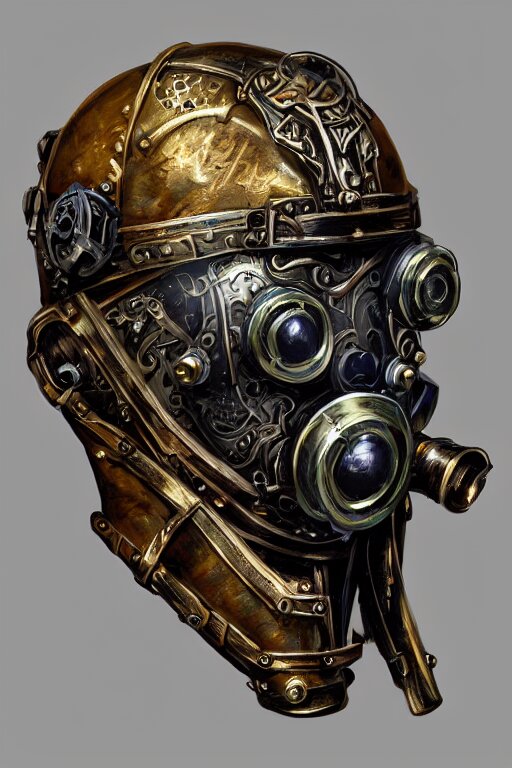 steampunk helmet fantasy art mask robot ninja stylized digital illustration sharp focus, elegant intricate digital painting artstation concept art global illumination ray tracing advanced technology chaykin howard and campionpascale and cooke darwyn and davis jack 