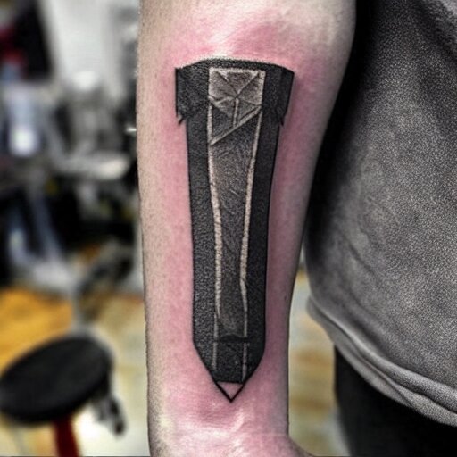 tattoo of a small hatchet axe on the forearm