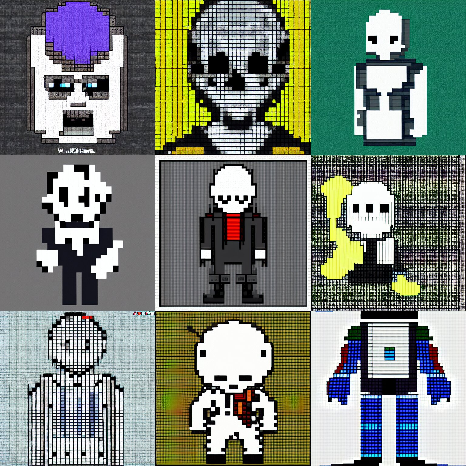 sans from undertale, pixel art, Stable Diffusion