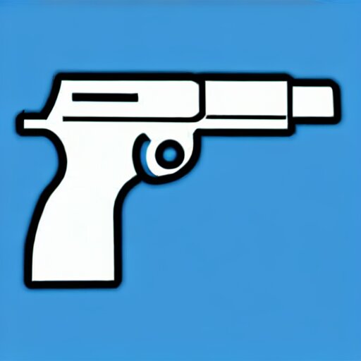 gun with a blue crown logo 