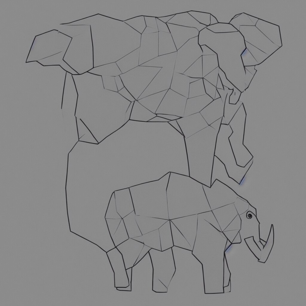 low polygon elephant art