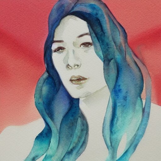 watercolor art on paper, aquarius girl portrait, highly detailed, artstation, masterpiece, award - winning 