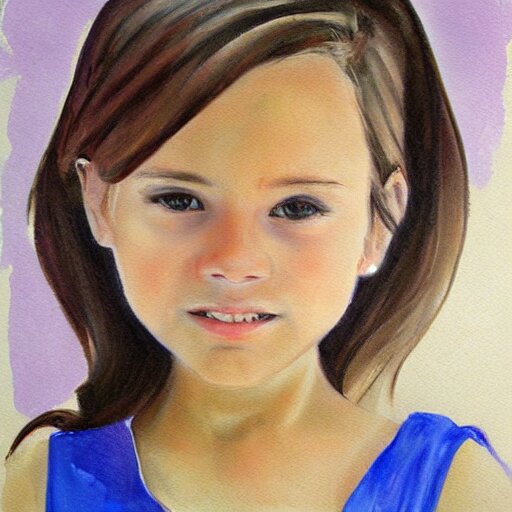 sketch painting of a portrait of a 8 year old girl - Arthub.ai