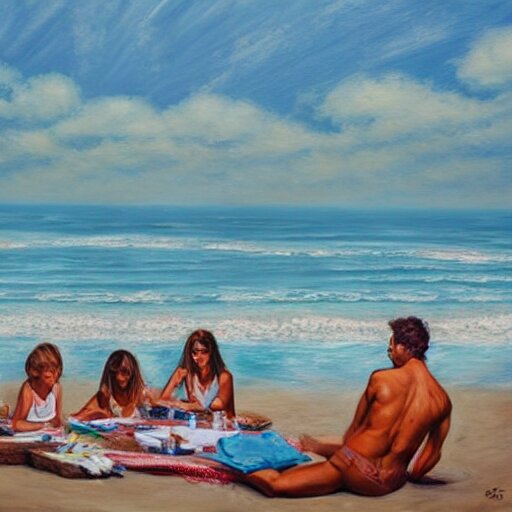 a picnic on the beach by eric zener 